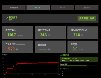 詳細モードの計測後画面